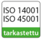 Soveltuu ISO 14001:2015 ja ISO 45001:2018 mukaiseen hallintajärjestelmään