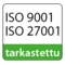 Soveltuu ISO 9001:2015 ja ISO 27001:2017 mukaiseen hallintajärjestelmään